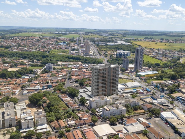 Perspectiva ilustrada vista aérea da torre