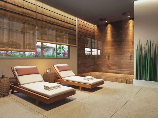 Espaço Relax c/ sauna úmida (perspectiva 3D)